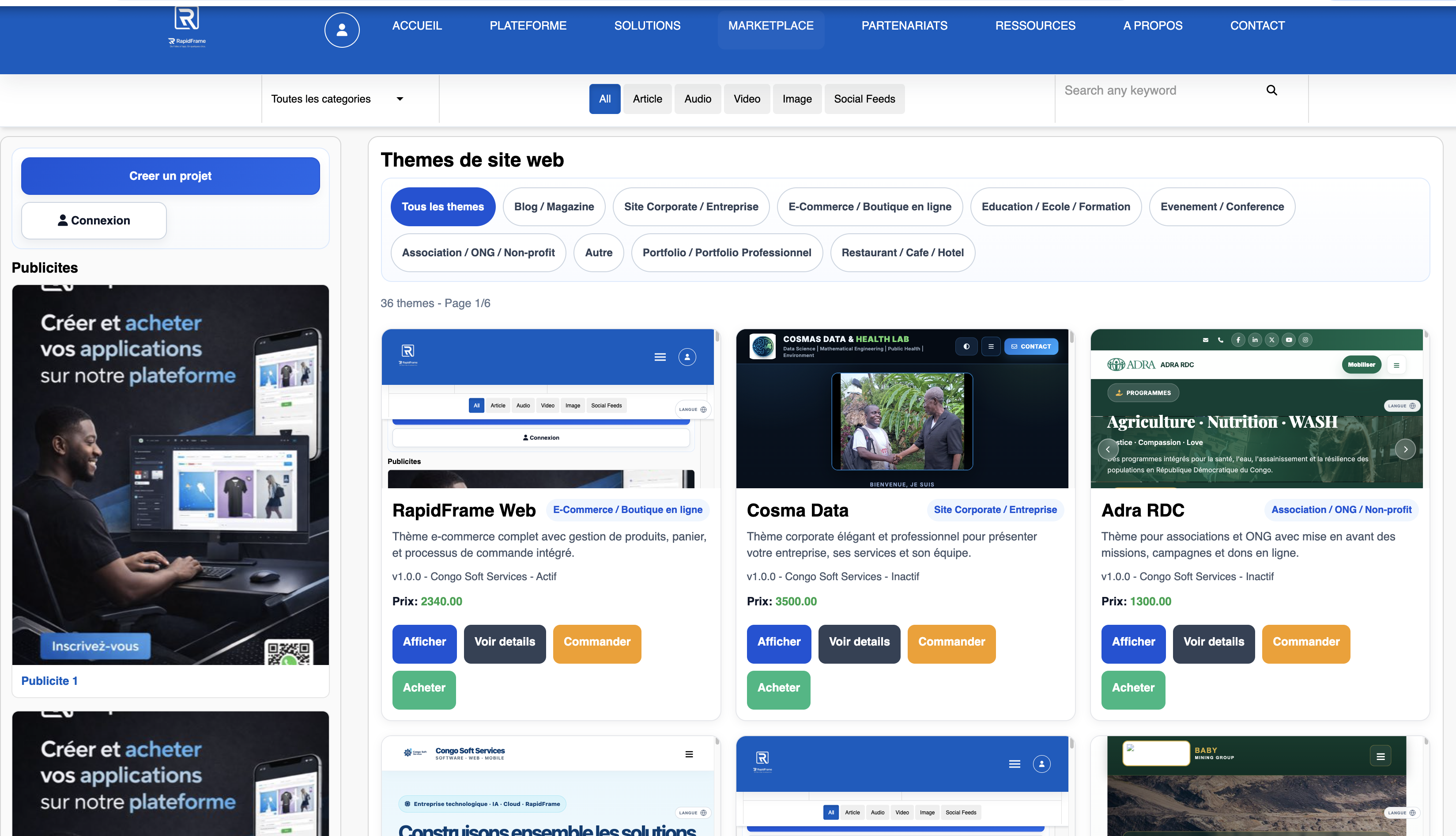 Congo Soft Services — solutions numériques et RapidFrame